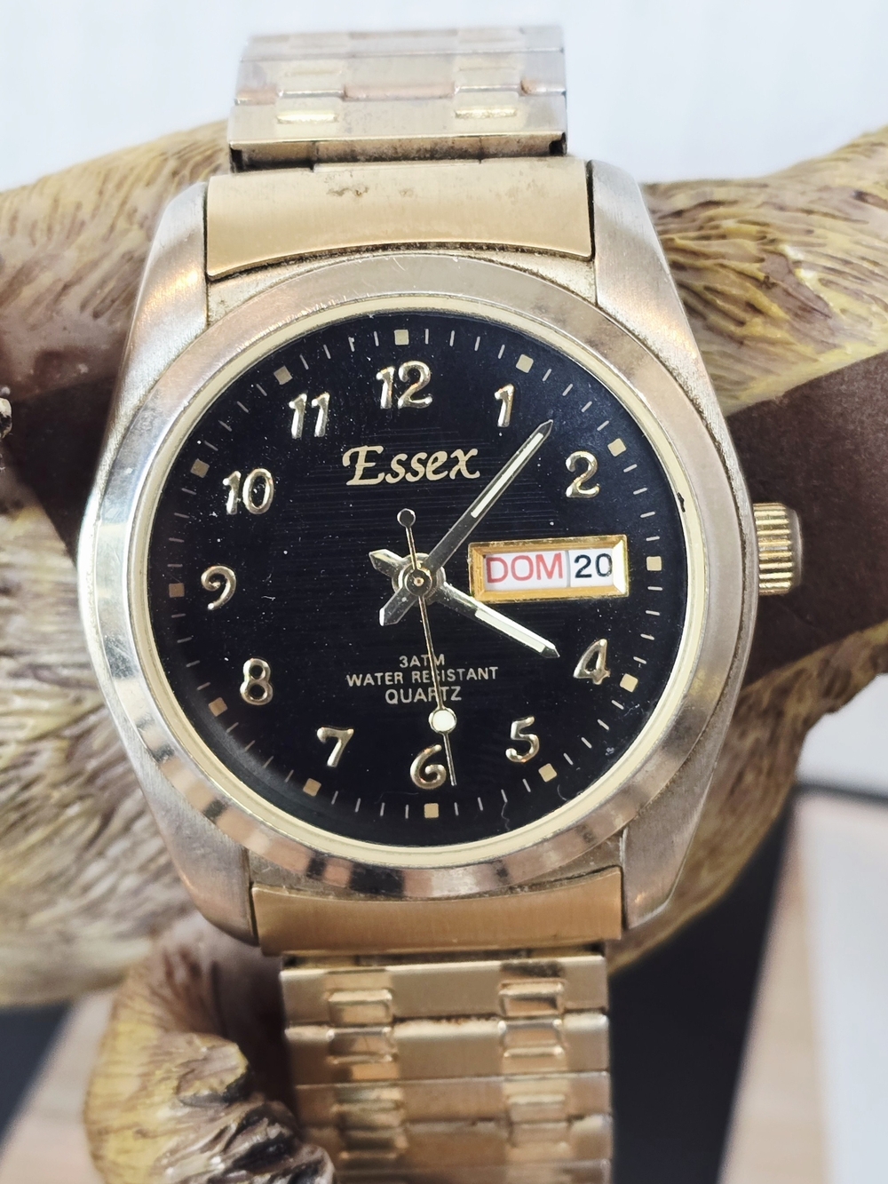 Essex Gold-Tone Watch with Black Dial
